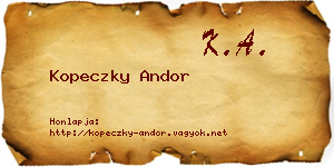 Kopeczky Andor névjegykártya