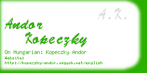 andor kopeczky business card